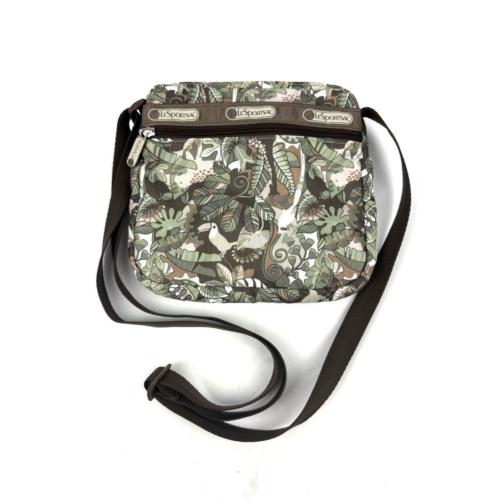 Lesportsac Jungle Crossbody Bag Birds Animals Nylon Handbag Brand New